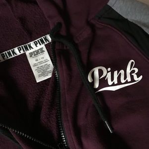 PINK burgundy zip up jacket